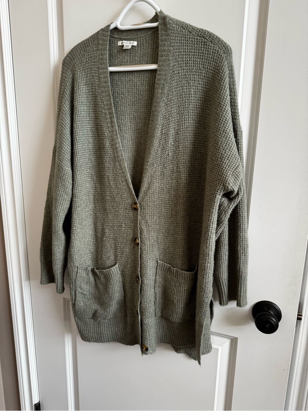 American Eagle Outfitters button sweater. Green. Size M
